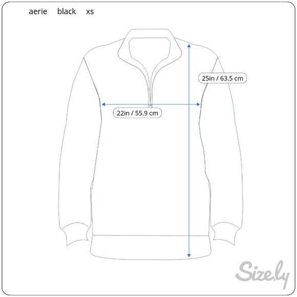 Aerie Black Sherpa Pullover Sweater Womens XS Quarter Zip Ribbed Collar Cozy - Picture 3 of 8